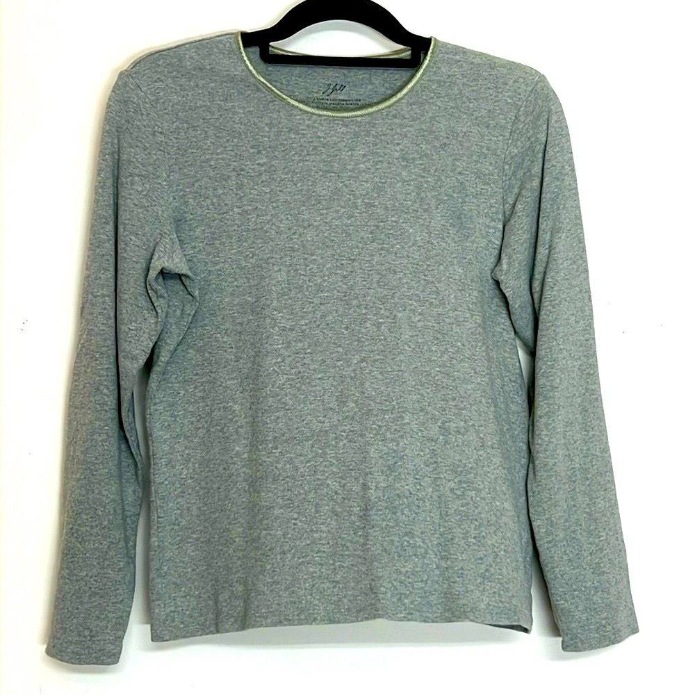 🌞 J Jill Heather gray long sleeve crew neck pullover top M